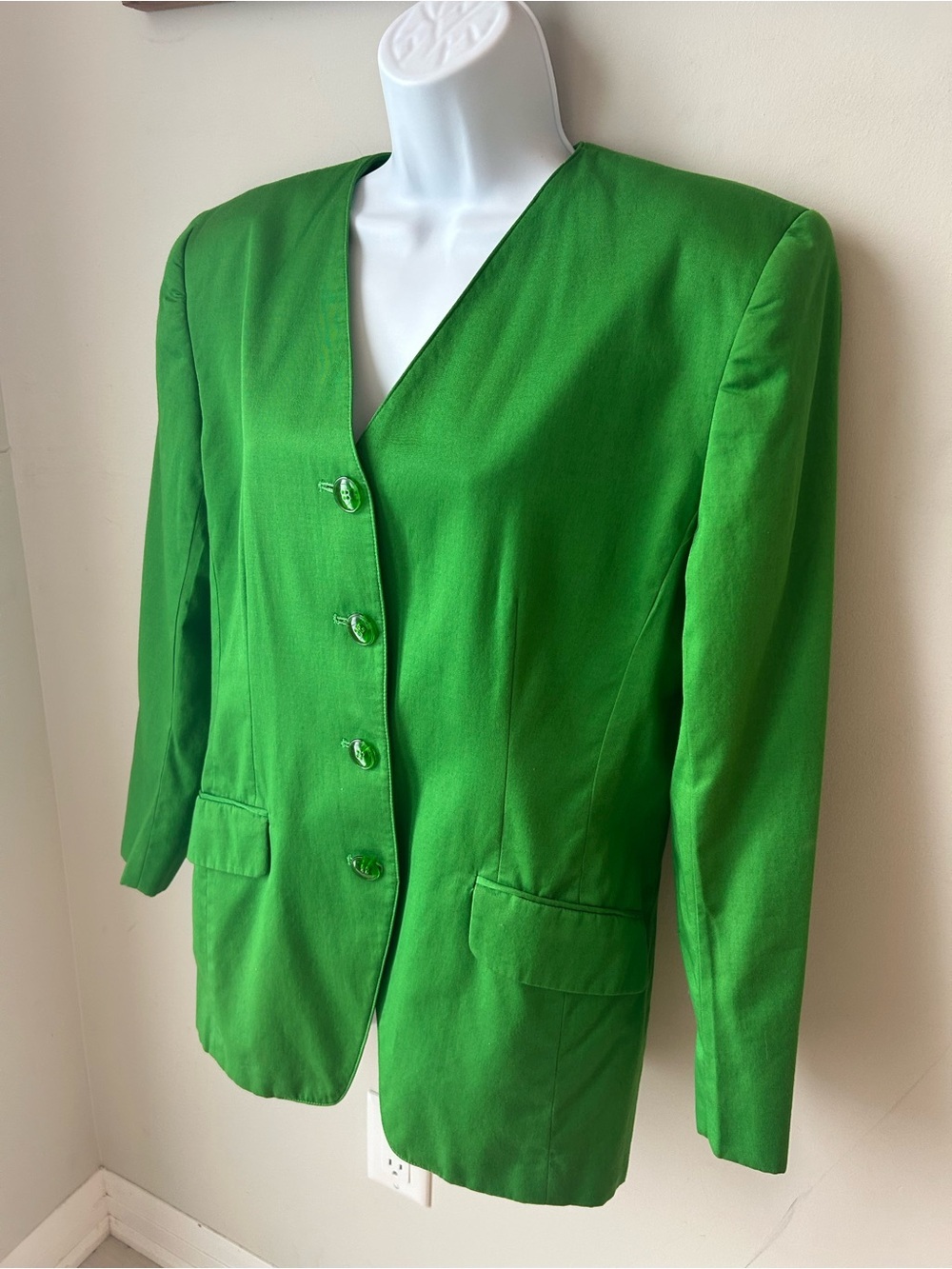 Vintage Liz Claiborne Green 90s Blazer Maximalism Eclectic Aunt Art Teacher